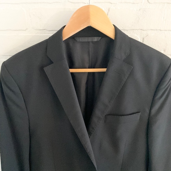 J. Lindeberg Men’s Blazer Hopper Hi-Tech Class Wool Black single breasted Sz 42R - Picture 9 of 15